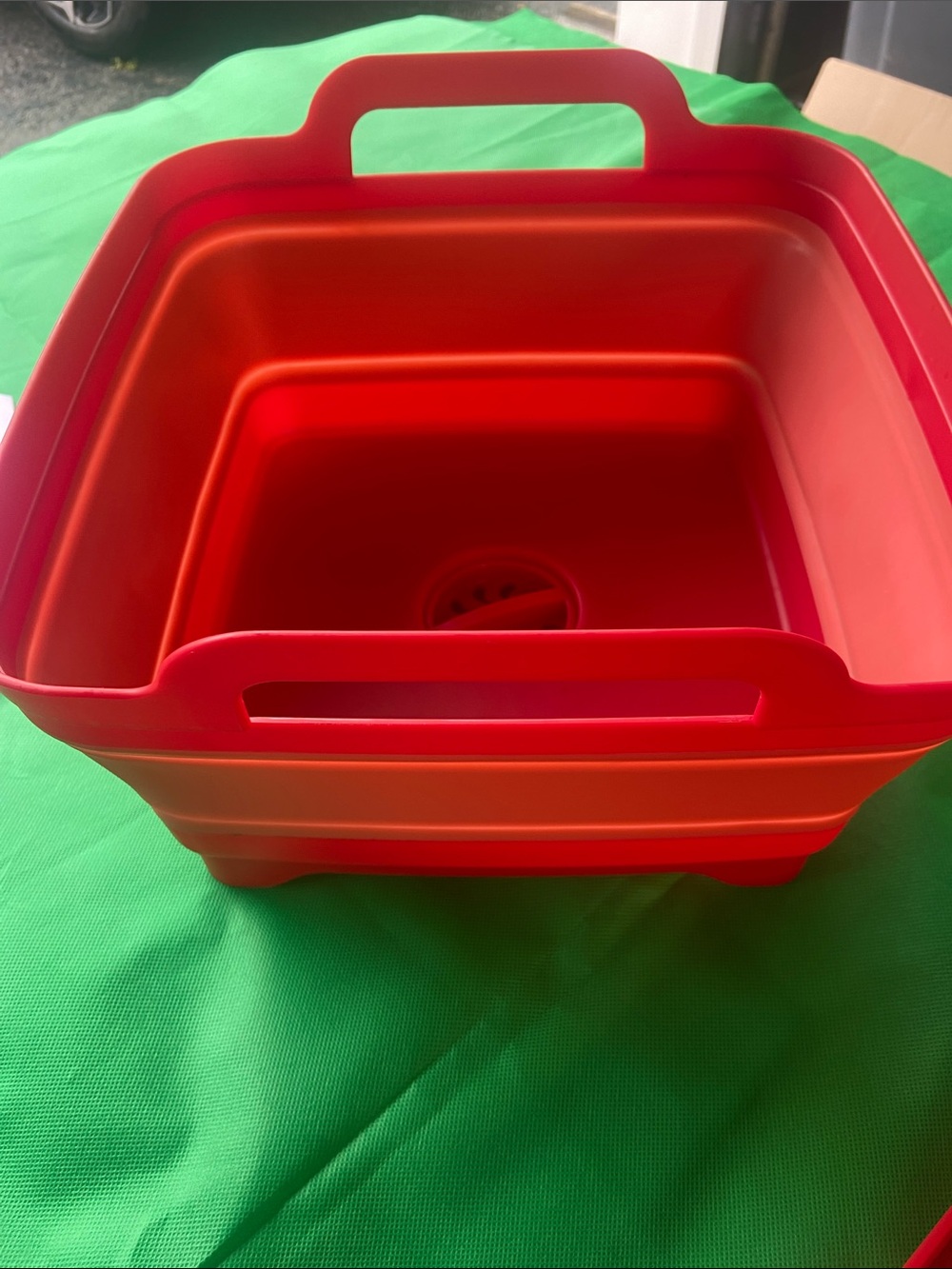 2 Collapsible Red Silicone Kitchen Sink Basin with Handles